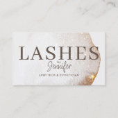 Trendy Modern Eyelash Extensions QR Code Gold Visitenkarte (Vorderseite)