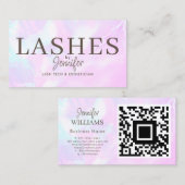 Trendy Modern Eyelash Extensions QR Code Luxury Visitenkarte (Vorne/Hinten)