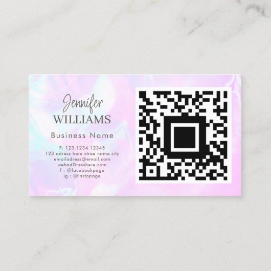 Trendy Modern Eyelash Extensions QR Code Luxury Visitenkarte (Rückseite)