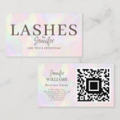Trendy Modern Eyelash Extensions QR Code Luxury Visitenkarte (Vorne/Hinten)
