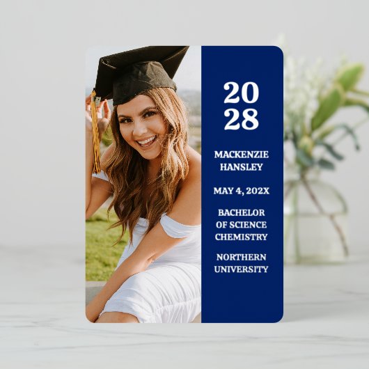 Trendy Modern Foil Foto Abschluss Ankündigung (Stehend vorne)