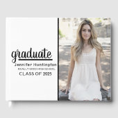 Trendy Modern Foto Class 2025 Abschluss Gästebuch (Vorderseite)