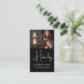 Trendy Modern Foto Hair Stylist 3 Foto Visitenkarte (Stehend Vorderseite)
