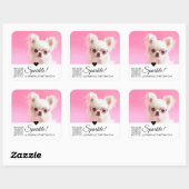 Trendy Modern Foto Name QR Code Large Quadratischer Aufkleber (Blatt)