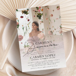 Trendy Modern Foto Quinceanera Geburtstag Einladung