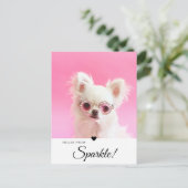 Trendy Modern Foto Script Name QR Code Postkarte (Stehend Vorderseite)