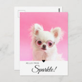 Trendy Modern Foto Script Name QR Code Postkarte (Vorne/Hinten)