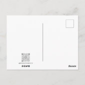 Trendy Modern Foto Script Name QR Code Postkarte (Rückseite)