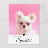 Trendy Modern Foto Script Name QR Code Postkarte (Vorderseite)