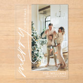 Trendy Modern Foto Weihnachtskarte Acryleinladungen (Vorderseite)
