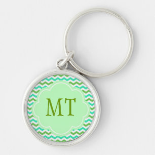 Trendy, modern fresh green chevron zigzag schlüsselanhänger