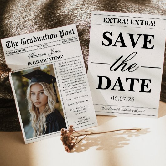 Trendy Modern Fun Photo Graduation Einladung