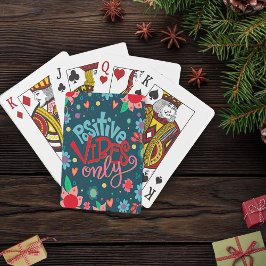 Trendy Modern Fun Positive Vibes Floral Spielkarten