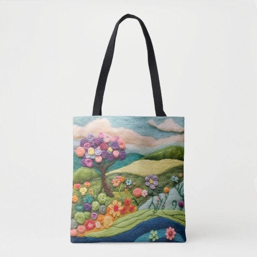 Trendy Modern gegliederte Blumenlandschaft Tasche (Vorderseite)