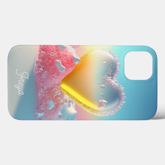 Trendy Modern Girly Liebe Personalisierter Name Case-Mate iPhone Hülle (Rückseite (Horizontal))