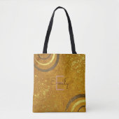 Trendy Modern Glam Chic Extravagant Brown Gold Gli Tasche (Vorderseite)