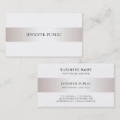 Trendy Modern Glamour Imitate Silver Schlicht Luxe Visitenkarte (Vorne/Hinten)