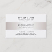 Trendy Modern Glamour Imitate Silver Schlicht Luxe Visitenkarte (Rückseite)