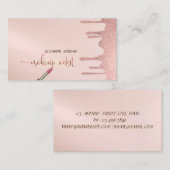 Trendy Modern Glitzer Drops, Lipstick, Makeup Visitenkarte (Vorne/Hinten)