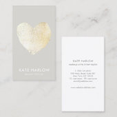 Trendy Modern Gold Herz Beauty Salon Visitenkarte (Vorne/Hinten)