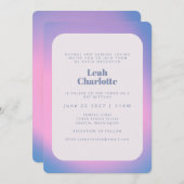 Trendy Modern Gradient Lavender Lila Bat Mitzvah Einladung (Vorne/Hinten)