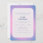 Trendy Modern Gradient Lavender Lila Bat Mitzvah Einladung (Vorderseite)