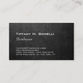 Trendy Modern Gray Chalkboard Hair Stylist Visitenkarte (Rückseite)