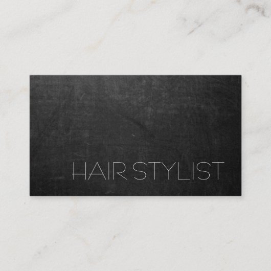 Trendy Modern Gray Chalkboard Hair Stylist Visitenkarte (Vorderseite)