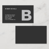 Trendy Modern Gray Monogram Business Card Visitenkarte (Vorne/Hinten)