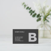 Trendy Modern Gray Monogram Business Card Visitenkarte (Stehend Vorderseite)