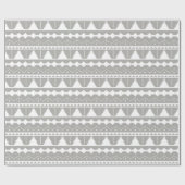 Trendy Modern Gray & White Aztec Print Geschenkpapier (Flach)