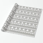 Trendy Modern Gray & White Aztec Print Geschenkpapier (Ungerollt)