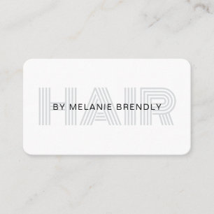 Trendy Modern Hair Stylist Business Card Silver Visitenkarte