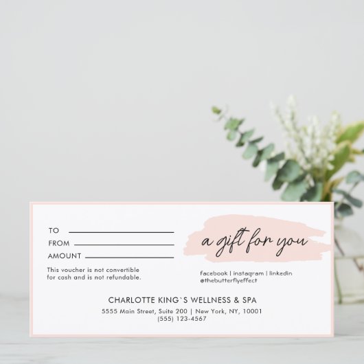 Trendy, modern, handschriftlich, hellrosa Business (Stehend Vorderseite)