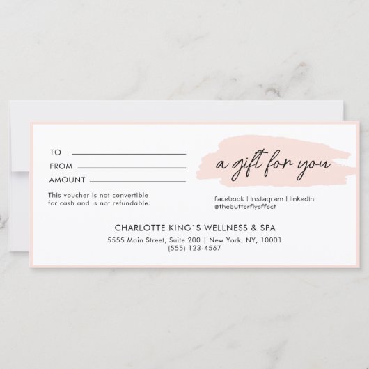 Trendy, modern, handschriftlich, hellrosa Business (Vorderseite)