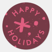 Trendy Modern Handwritten Happy Holidays Sticker (Vorderseite)