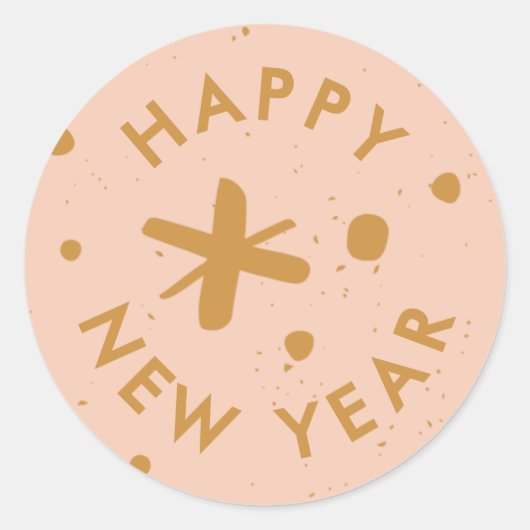 Trendy Modern Handwritten Happy New Year Sticker (Vorderseite)