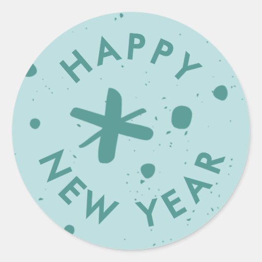 Trendy Modern Handwritten Happy New Year Sticker (Vorderseite)