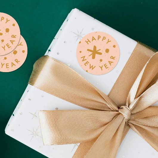 Trendy Modern Handwritten Happy New Year Sticker