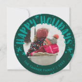 Trendy Modern Handwritten Holiday Photo Card Einladung (Vorderseite)