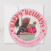 Trendy Modern Handwritten Holiday Photo Card Einladung (Vorderseite)