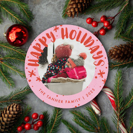 Trendy Modern Handwritten Holiday Photo Card Einladung