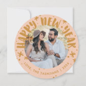 Trendy Modern Handwritten New Year Photo Card Einladung (Vorderseite)
