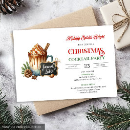 Trendy Modern Holiday Cocktails Party Invitation Einladung