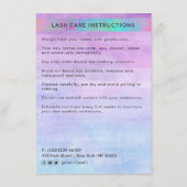 Trendy Modern Iridescent Chic Danke Lash Care Begleitkarte (Rückseite)