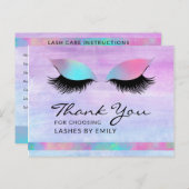 Trendy Modern Iridescent Chic Danke Lash Care Postkarte (Vorne/Hinten)