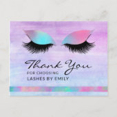 Trendy Modern Iridescent Chic Danke Lash Care Postkarte (Vorderseite)