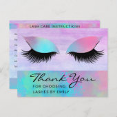Trendy Modern Iridescent Chic Danke Lash Care Postkarte (Vorne/Hinten)