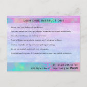 Trendy Modern Iridescent Chic Danke Lash Care Postkarte (Rückseite)