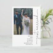 Trendy Modern Just Married Empfang Nur 2 Foto Einladung (Stehend Vorderseite)